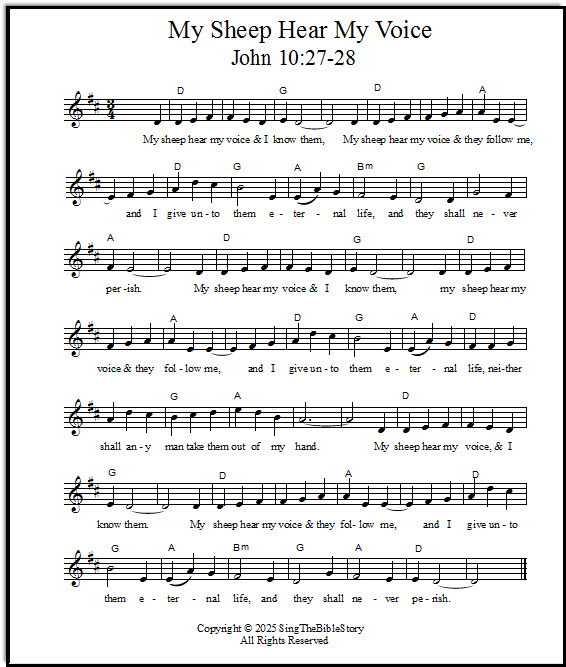 My Sheep Hear My Voice lead sheet