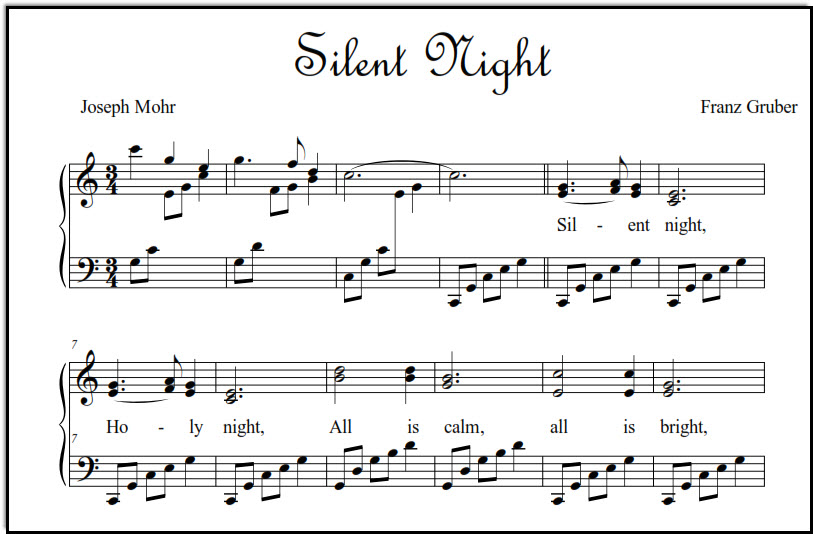 christmas sheet music silent night