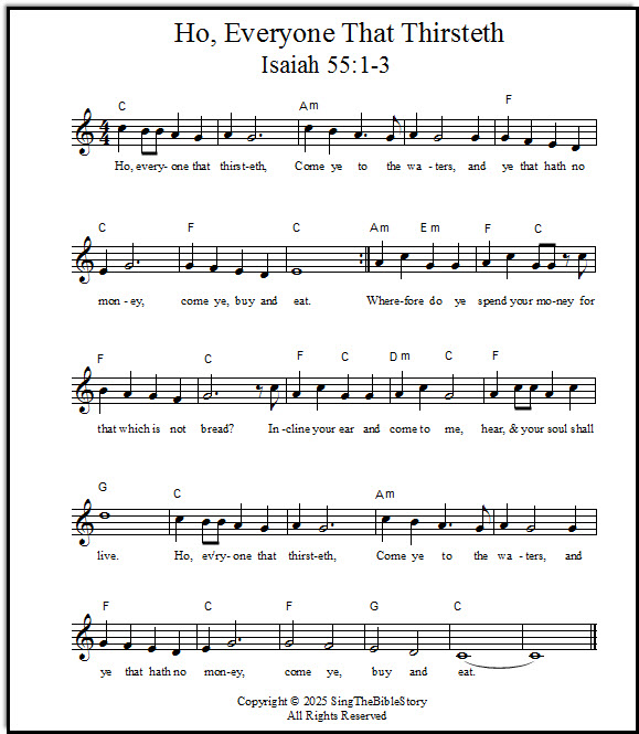 Lead sheet Isaiah 55 song