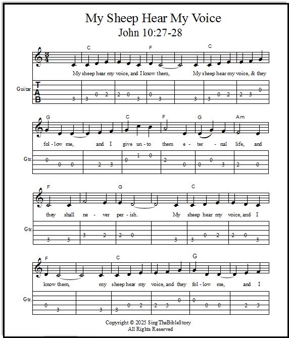 Guitar tabs for scripture song