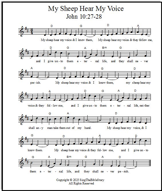 My Sheep Hear My Voice lead sheet