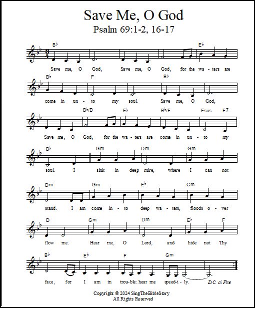 Lead sheet "Save Me, O God"